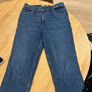 Abercrombie & Fitch Women's Straight Leg Jeans in Deep Blue